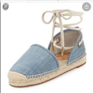 Micheal Kors denim espadrilles lace up